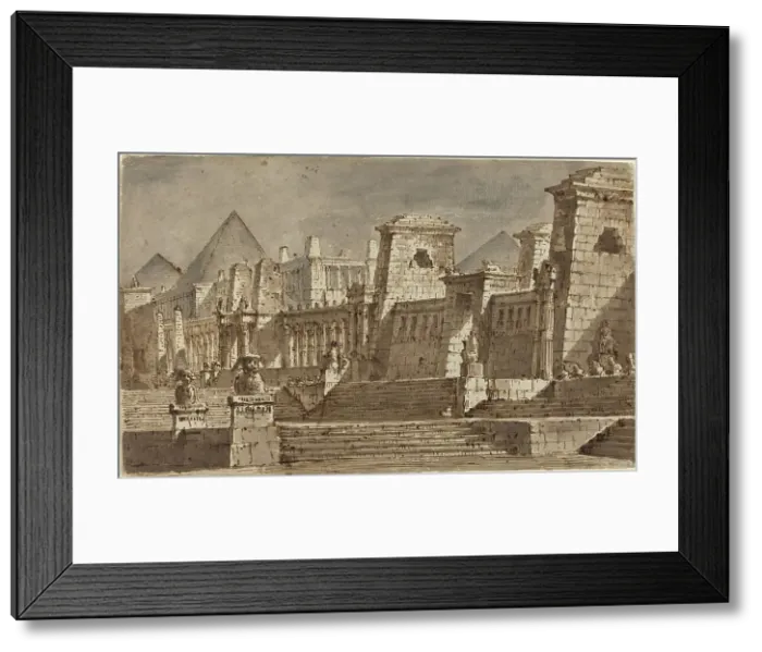 Framed Print : An Egyptian Stage Design, c. 1815. Creator: Pietro Gonzaga