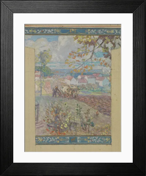 Framed Print : Esquisse pour la mairie de Fresnes : Paysage. Scènes de village, 1905. Creator: Victor Menu Framed Print : Esquisse pour la mairie de Fresnes : Paysage. Scènes de village, 1905. Creator: Victor Menu