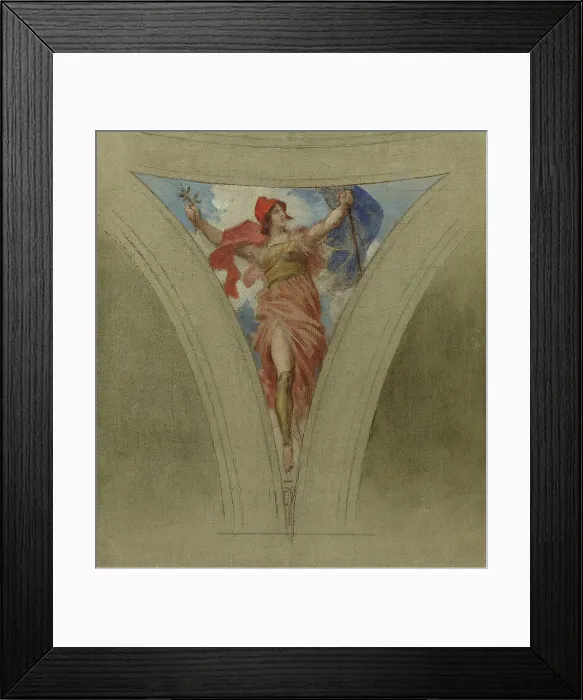 Framed Print : Sketch for the dome above the escalier des fêtes in the Hôtel de Ville...between 1888 and 1899. Creator: Francois Schommer Framed Print : Sketch for the dome above the escalier des fêtes in the Hôtel de Ville...between 1888 and 1899. Creator: Francois Schommer