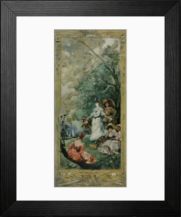 Framed Print : Esquisse pour la galerie Lobau de l'Hôtel de Ville de Paris : Fête champêtre aux environs...c.1891. Creator: Georges Jules Victor Clairin Framed Print : Esquisse pour la galerie Lobau de l'Hôtel de Ville de Paris : Fête champêtre aux environs...c.1891. Creator: Georges Jules Victor Clairin