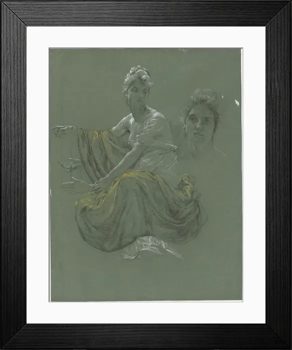 Framed Print : Elegant Young Woman in Classical Drapery, c. 1895. Creator: Otto Greiner Framed Print : Elegant Young Woman in Classical Drapery, c. 1895. Creator: Otto Greiner