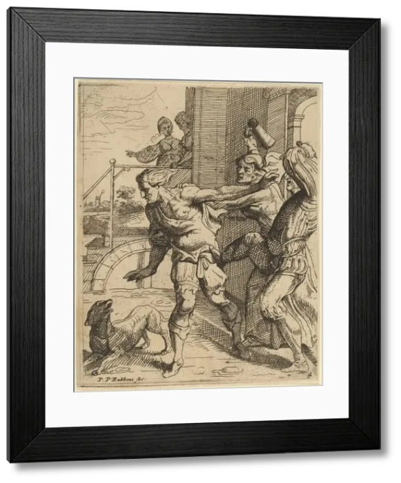 Framed Print : The Prodigal Son Driven from the Tavern. Creator: Theodoor van Thulden Framed Print : The Prodigal Son Driven from the Tavern. Creator: Theodoor van Thulden