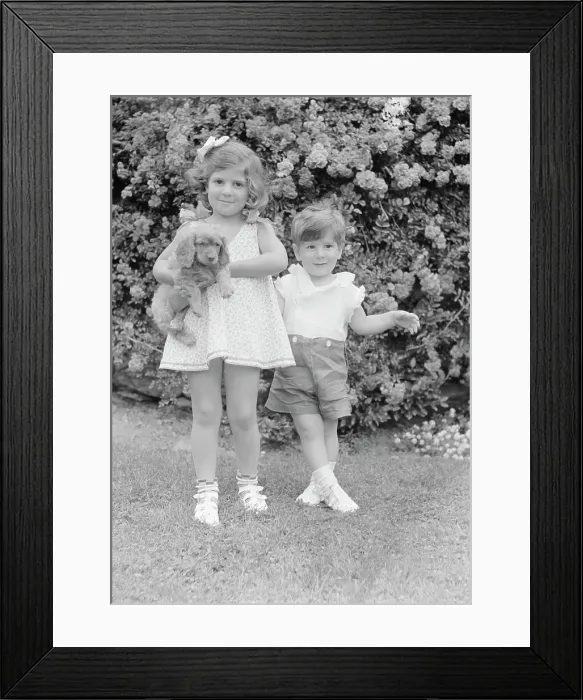 Framed Print : Javits, Benjamin, children of, with dog, standing outdoors, 1933 July. Creator: Arnold Genthe Framed Print : Javits, Benjamin, children of, with dog, standing outdoors, 1933 July. Creator: Arnold Genthe