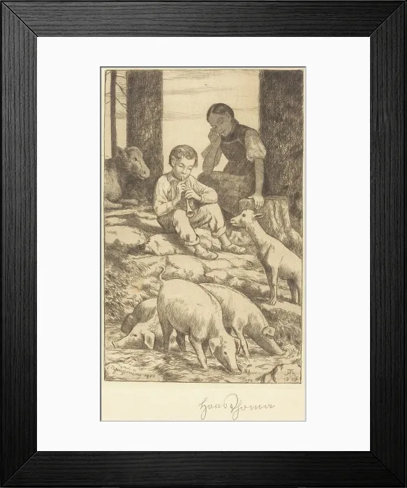 Framed Print : Pastoral, 1919. Creator: Hans Thoma Framed Print : Pastoral, 1919. Creator: Hans Thoma
