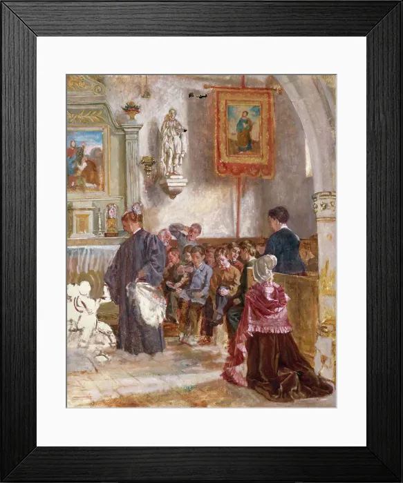 Framed Print : Catéchisme dans une église, mid-late 19th century. Creator: Auguste Dutuit Framed Print : Catéchisme dans une église, mid-late 19th century. Creator: Auguste Dutuit