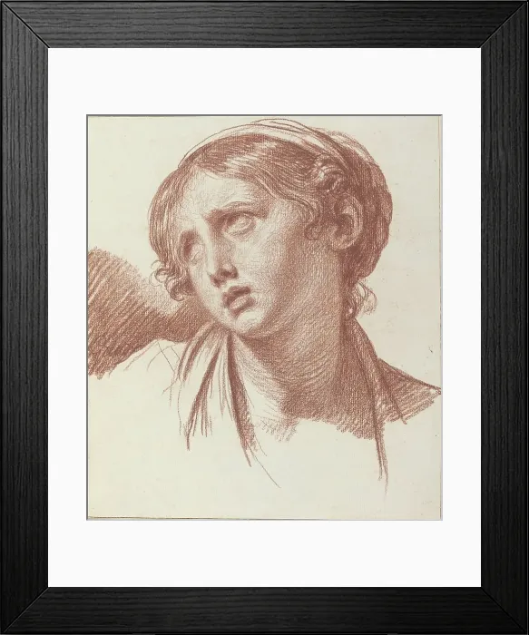 Framed Print : A Young Girl Looking Upward, c. 1778. Creator: Jean-Baptiste Greuze Framed Print : A Young Girl Looking Upward, c. 1778. Creator: Jean-Baptiste Greuze