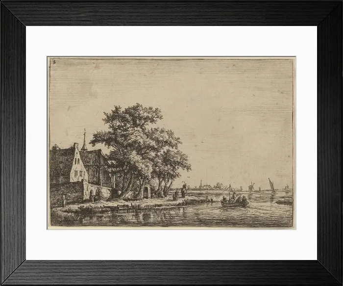 Framed Print : Churchyard at the Waterside. Creator: Anthonie Waterloo Framed Print : Churchyard at the Waterside. Creator: Anthonie Waterloo