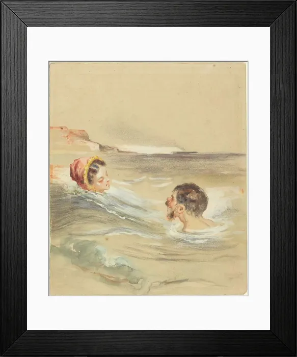 Framed Print : Male and Female Bathers. Creator: Alfred Grevin Framed Print : Male and Female Bathers. Creator: Alfred Grevin