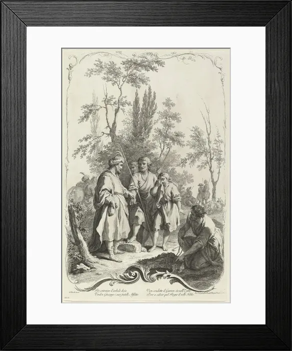 Framed Print : Joseph and His Brothers, c. 1745. Creator: Joseph Wagner Framed Print : Joseph and His Brothers, c. 1745. Creator: Joseph Wagner
