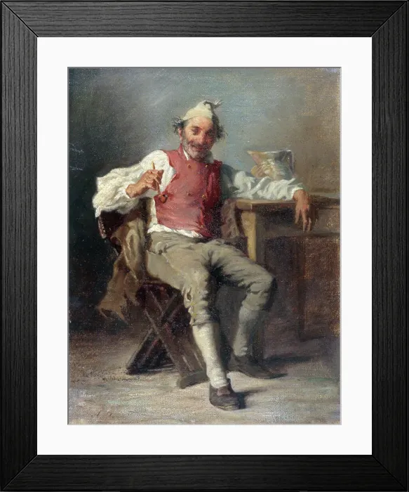 Framed Print : L'homme à la pipe, mid-late 19th century. Creator: Auguste Dutuit Framed Print : L'homme à la pipe, mid-late 19th century. Creator: Auguste Dutuit