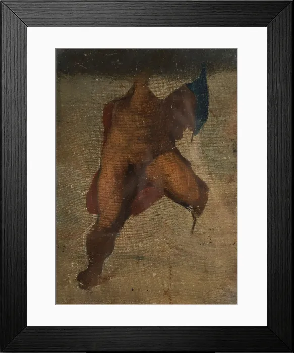 Framed Print : Etude de figure d'après le Jugement Dernier de Michel-Ange à la chapelle Sixtine, 19th century. Creator: Joseph Guichard Framed Print : Etude de figure d'après le Jugement Dernier de Michel-Ange à la chapelle Sixtine, 19th century. Creator: Joseph Guichard