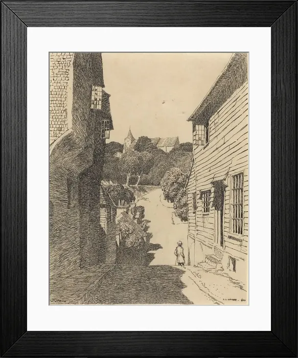 Framed Print : St. Anne's Church from Southover, 1903. Creator: Frederick Landseer Maur Griggs Framed Print : St. Anne's Church from Southover, 1903. Creator: Frederick Landseer Maur Griggs