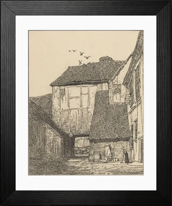 Framed Print : The George Inn, Beaconsfield, 1908. Creator: Frederick Landseer Maur Griggs Framed Print : The George Inn, Beaconsfield, 1908. Creator: Frederick Landseer Maur Griggs