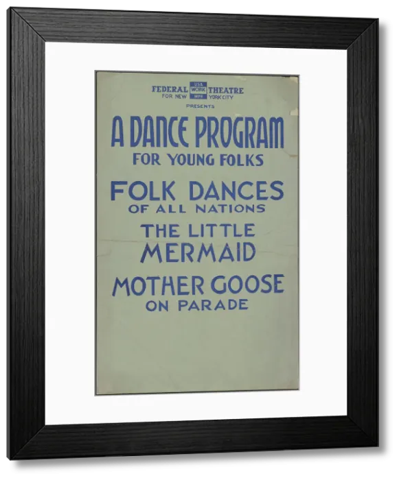 Framed Print : A Dance Program for Young Folks, New York, 1937. Creator: Unknown Framed Print : A Dance Program for Young Folks, New York, 1937. Creator: Unknown