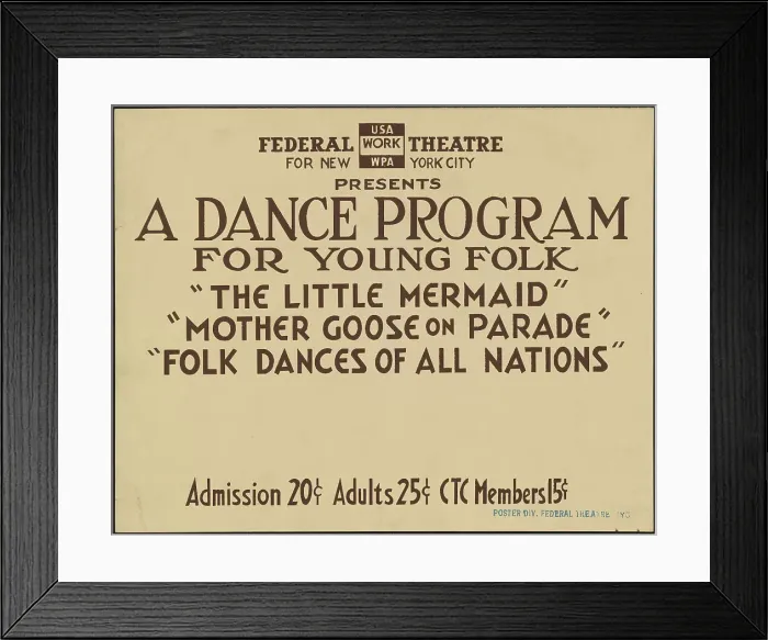 Framed Print : A Dance Program for Young Folks, New York, 1937. Creator: Unknown Framed Print : A Dance Program for Young Folks, New York, 1937. Creator: Unknown