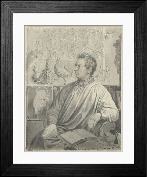 Framed Print : Clemens Brentano, 1837. Creator: Ludwig Emil Grimm Framed Print : Clemens Brentano, 1837. Creator: Ludwig Emil Grimm
