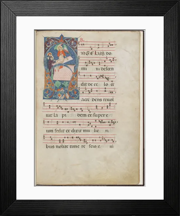 Framed Print : The Three Maries at the Tomb with the Angel of the Resurrection, c. 1275. Creator: Master of Imola Framed Print : The Three Maries at the Tomb with the Angel of the Resurrection, c. 1275. Creator: Master of Imola