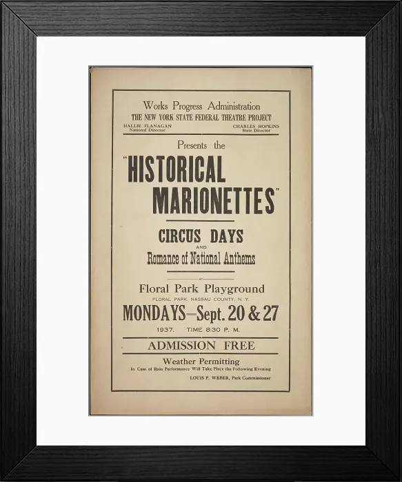 Framed Print : Historical Marionettes, New York, 1937. Creator: Unknown Framed Print : Historical Marionettes, New York, 1937. Creator: Unknown