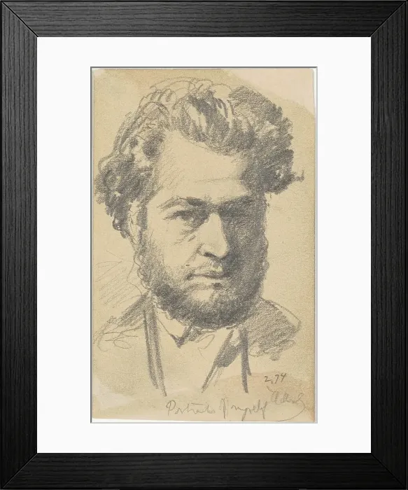 Framed Print : Portrait of Myself, 1874. Creator: Henry Mosler Framed Print : Portrait of Myself, 1874. Creator: Henry Mosler