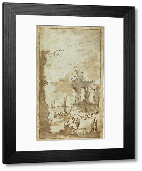 Framed Print : A Capriccio of Ruins by the Lagoon. Creator: Francesco Guardi Framed Print : A Capriccio of Ruins by the Lagoon. Creator: Francesco Guardi