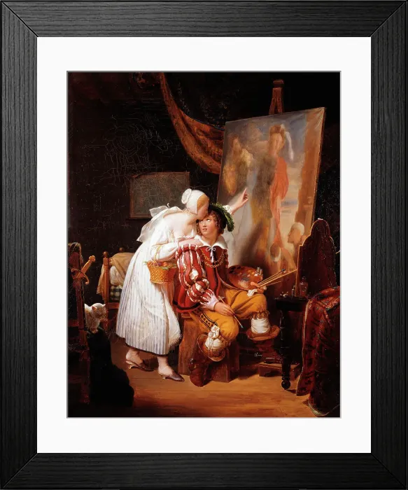 Framed Print : Van Dyck peignant son premier tableau, 1819. Creator: Louis Ducis Framed Print : Van Dyck peignant son premier tableau, 1819. Creator: Louis Ducis