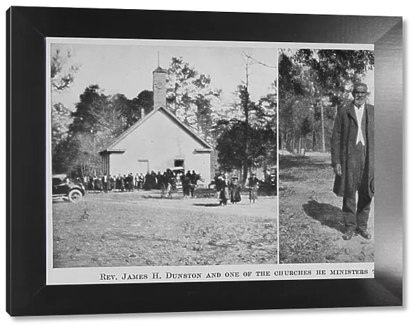 Rev. James H. Dunston and one of the churches he ministers to, 1922. Creator: Unknown