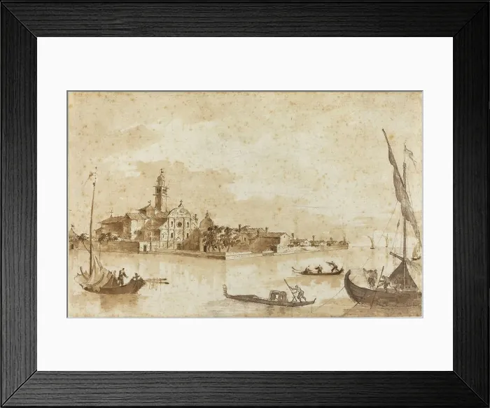 Framed Print : The Island of San Clemente. Creators: Francesco Guardi, Giacomo Guardi Framed Print : The Island of San Clemente. Creators: Francesco Guardi, Giacomo Guardi