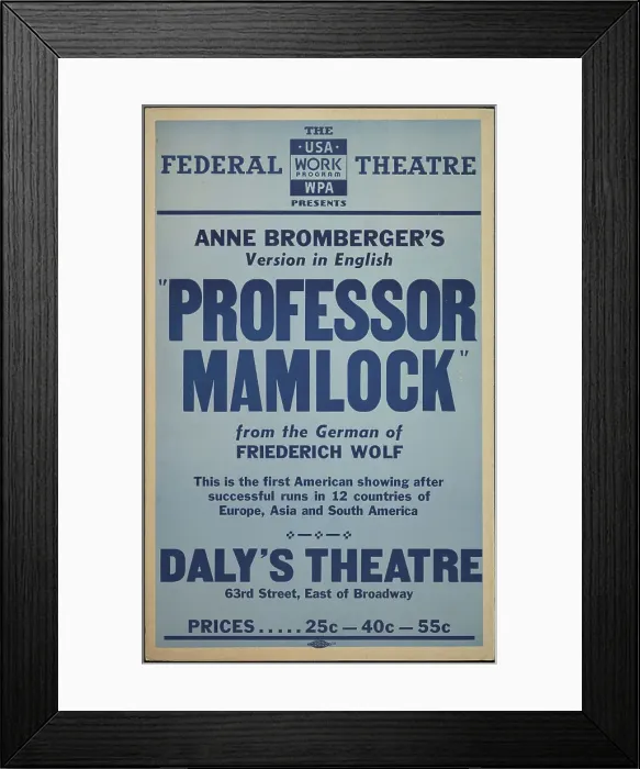 Framed Print : Professor Mamlock, New York, 1937. Creator: Unknown Framed Print : Professor Mamlock, New York, 1937. Creator: Unknown
