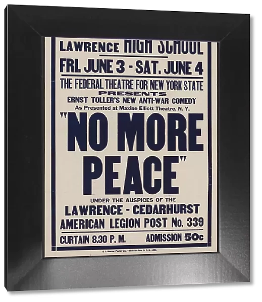 No More Peace, Lawrence, NY, 1938. Creator: Unknown