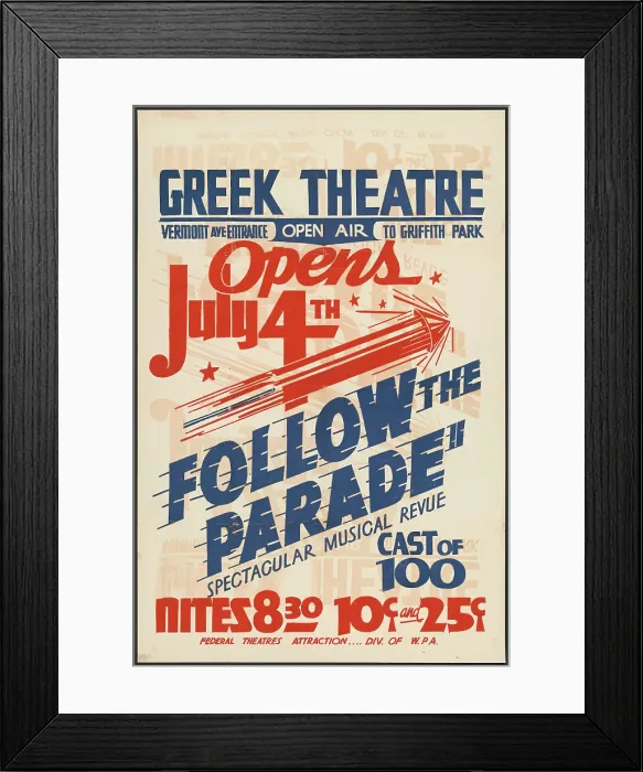 Framed Print : Follow the Parade, Los Angeles, 1936. Creator: Unknown Framed Print : Follow the Parade, Los Angeles, 1936. Creator: Unknown