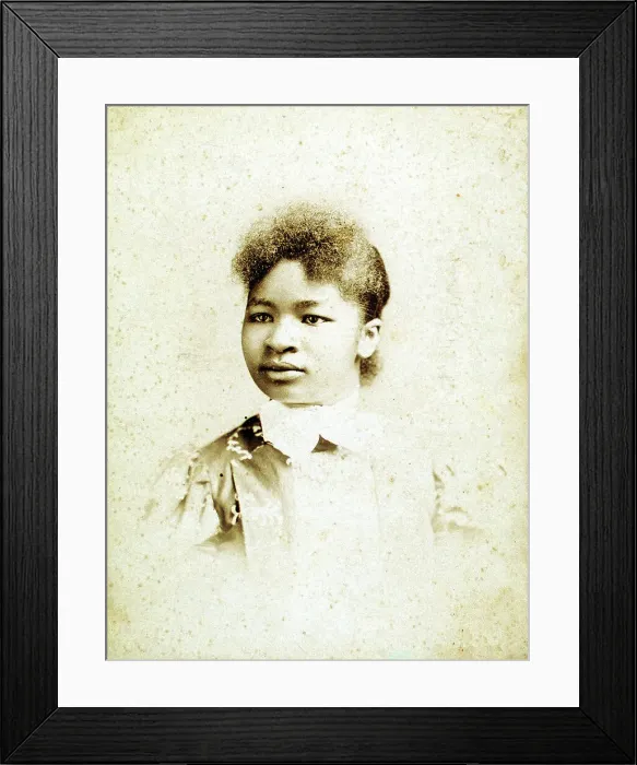 Framed Print : Studio portrait of young woman, head turned to her right, (1880-1900?). Creators: Stanton & Burdick, Unknown. Studio portrait of young woman, head turned to her right, (1880-1900?). Creators: Stanton & Burdick, Unknown Framed Print : Studio portrait of young woman, head turned to her right, (1880-1900?). Creators: Stanton & Burdick, Unknown. Studio portrait of young woman, head turned to her right, (1880-1900?). Creators: Stanton & Burdick, Unknown