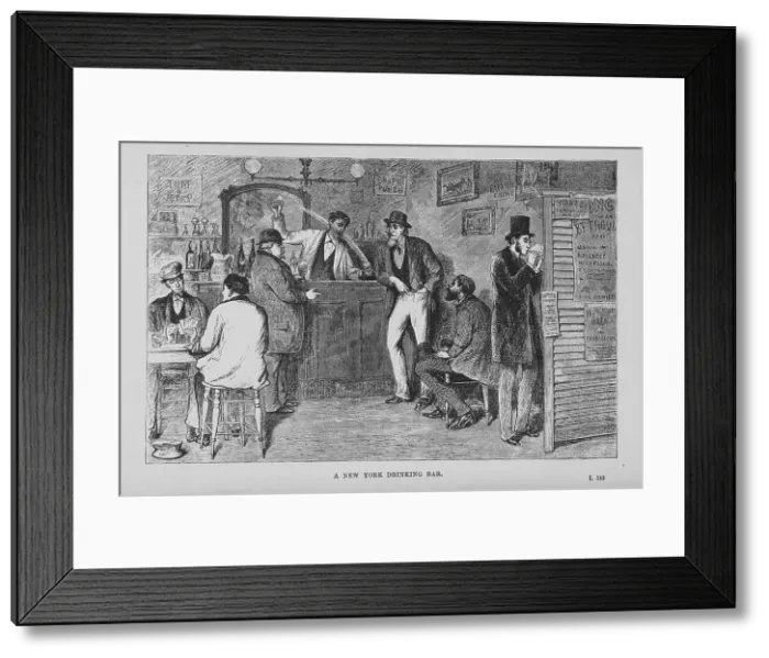 Framed Print : A New York drinking bar, 1882. Creator: Unknown Framed Print : A New York drinking bar, 1882. Creator: Unknown