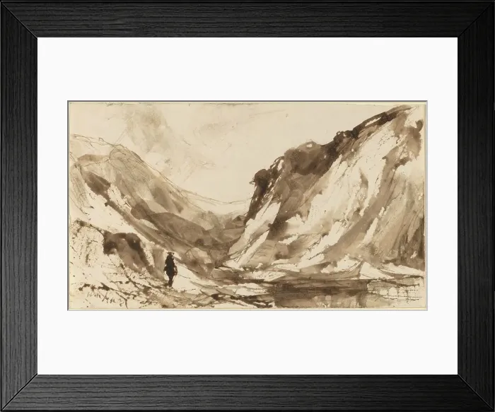 Framed Print : Deep Valley in Mountainous Landscape. Creator: William Hart Framed Print : Deep Valley in Mountainous Landscape. Creator: William Hart