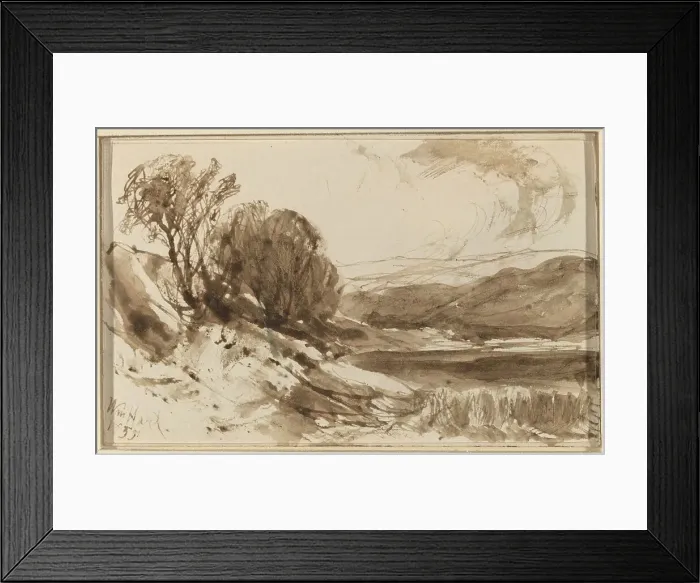 Framed Print : Hilly Landscape with Trees, 1855. Creator: William Hart Framed Print : Hilly Landscape with Trees, 1855. Creator: William Hart