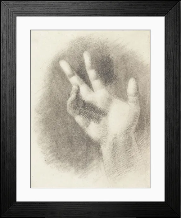 Framed Print : Study of a Right Hand [recto]. Creator: Benjamin Robert Haydon