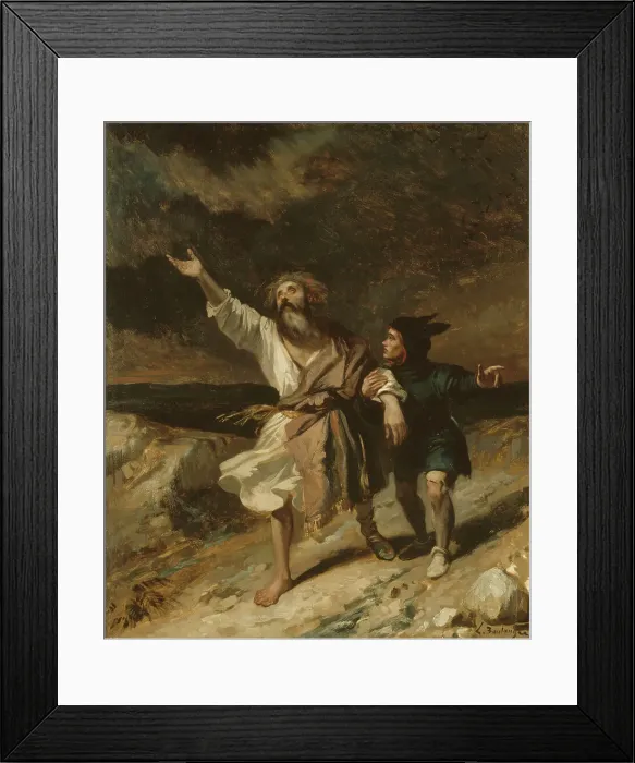 Framed Print : Le roi Lear et son fou pendant la tempête, 1836. Creator: Louis Candide Boulanger Framed Print : Le roi Lear et son fou pendant la tempête, 1836. Creator: Louis Candide Boulanger