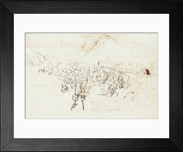 Framed Print : Xenophon and the Greeks Sighting the Sea [verso]. Creator: Benjamin Robert Haydon