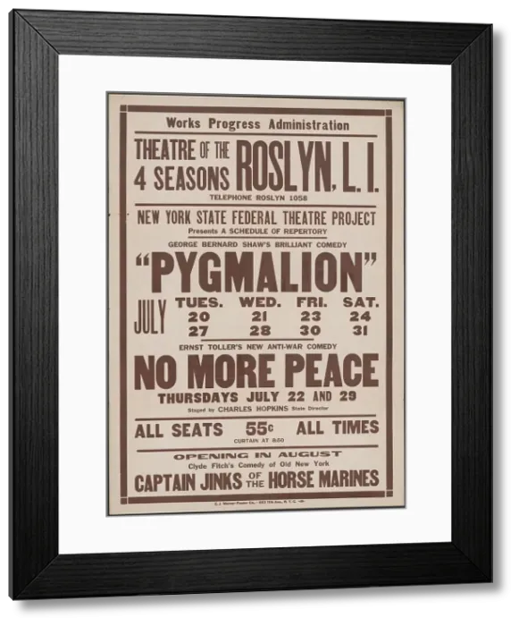 Framed Print : Pygmalion, Roslyn, NY, 1937. Creator: Unknown Framed Print : Pygmalion, Roslyn, NY, 1937. Creator: Unknown