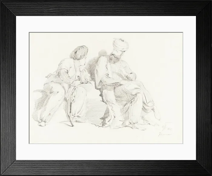Framed Print : Two Men in Oriental Dress, 1827. Creator: George Hayter Framed Print : Two Men in Oriental Dress, 1827. Creator: George Hayter
