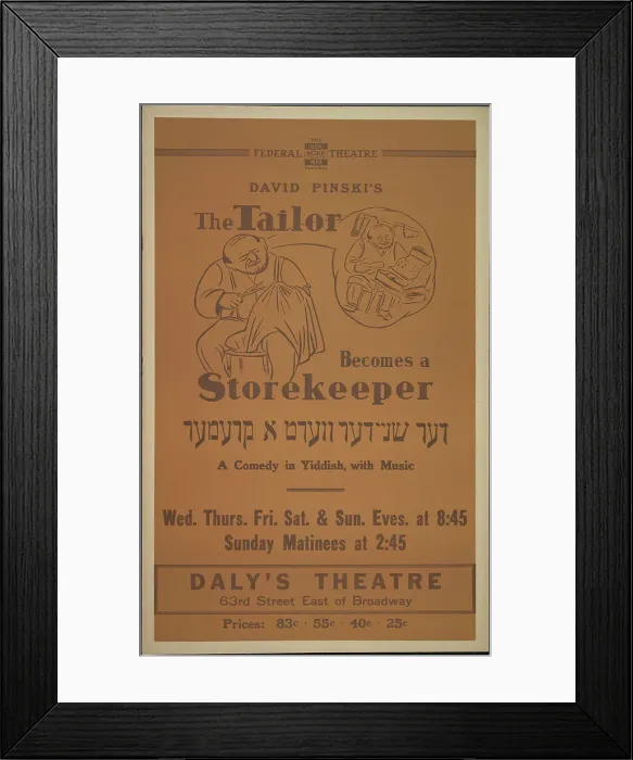 Framed Print : The Tailor Becomes a Storekeeper, New York, 1938. Creator: Unknown Framed Print : The Tailor Becomes a Storekeeper, New York, 1938. Creator: Unknown