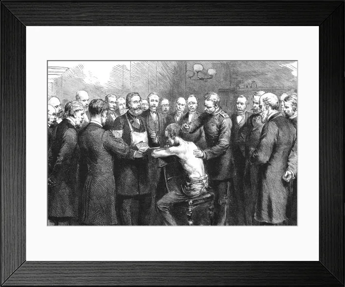 Framed Print : Dr. Koch's Treatment for Consumption at the Royal Hospital, Berlin; Professor Pfuhl Innoculating a Creator: Unknown Framed Print : Dr. Koch's Treatment for Consumption at the Royal Hospital, Berlin; Professor Pfuhl Innoculating a Creator: Unknown