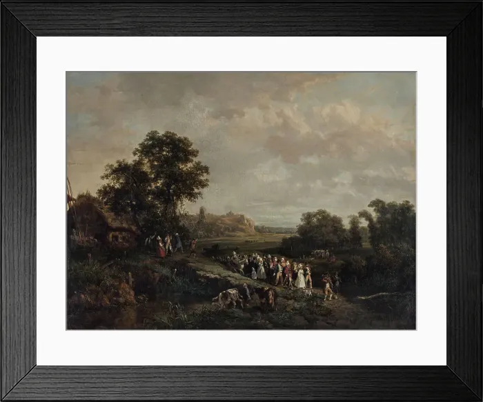 Framed Print : Une noce en procession, 1844. Creators: Eugène Louis Vasselin, Hippolyte Bellangé Framed Print : Une noce en procession, 1844. Creators: Eugène Louis Vasselin, Hippolyte Bellangé