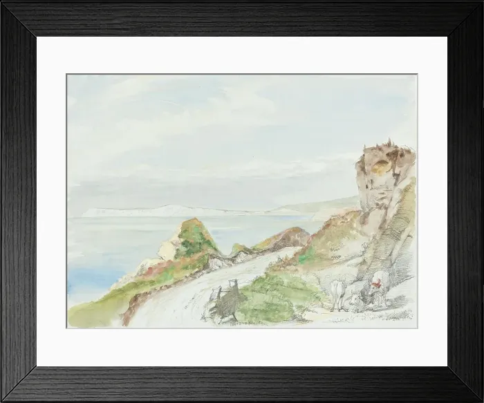 Framed Print : Freshwater Bay, Isle of Wight, 1839. Creator: George Hayter Framed Print : Freshwater Bay, Isle of Wight, 1839. Creator: George Hayter