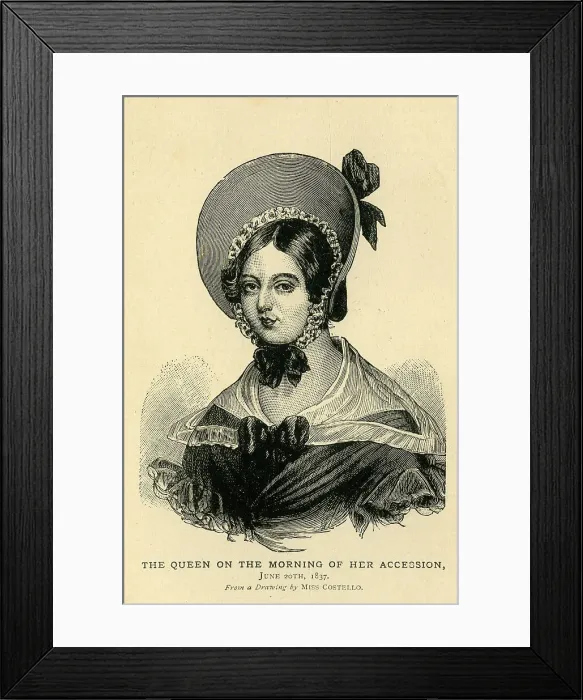 Framed Print : The Queen on the Morning of Her Accession, June 20th, 1837, (c1897). Creator: Unknown Framed Print : The Queen on the Morning of Her Accession, June 20th, 1837, (c1897). Creator: Unknown