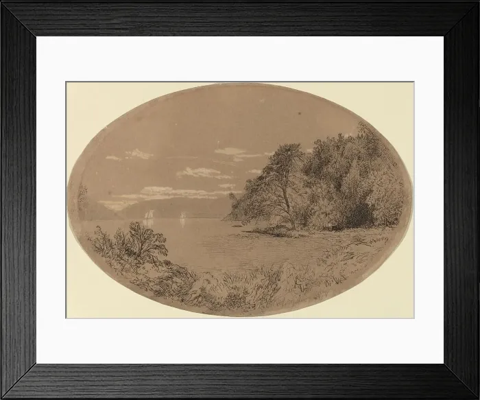 Framed Print : The Hudson at Nyack, 1858. Creator: John Henry Hill Framed Print : The Hudson at Nyack, 1858. Creator: John Henry Hill