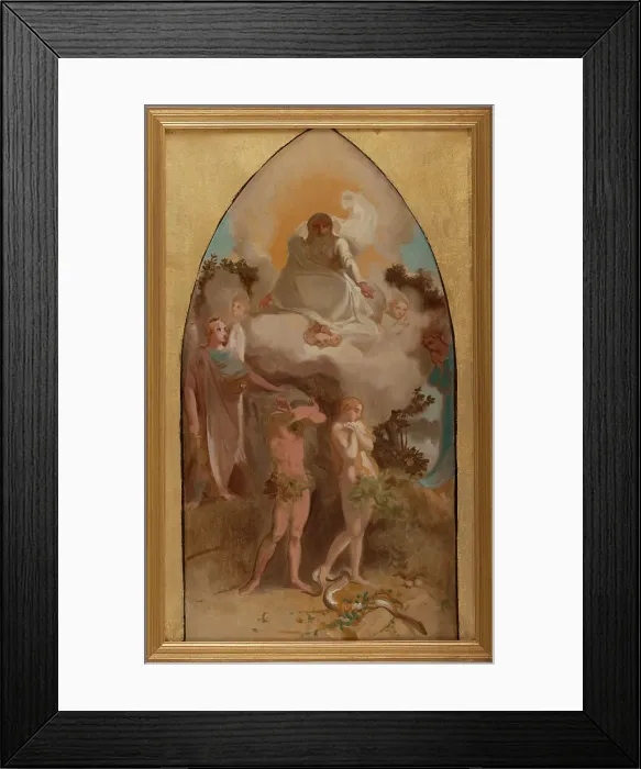 Framed Print : Sketch for the church of Saint-Séverin: Adam and Eve banished from paradise, 1865. Creator: Victor-Louis Mottez Framed Print : Sketch for the church of Saint-Séverin: Adam and Eve banished from paradise, 1865. Creator: Victor-Louis Mottez
