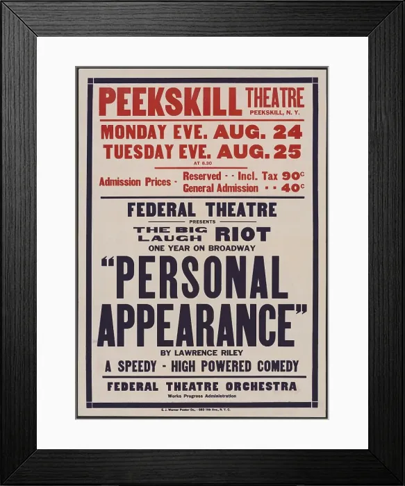 Framed Print : Personal Appearance 2, Peekskill, NY, [1930s]. Creator: Unknown