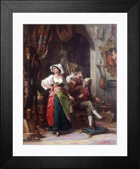 Framed Print : Modèles dans un atelier, pendant l'absence du peintre, 1869. Creator: Auguste Dutuit Framed Print : Modèles dans un atelier, pendant l'absence du peintre, 1869. Creator: Auguste Dutuit