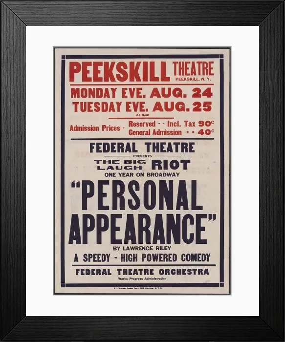Framed Print : Personal Appearance 3, Peekskill, NY, [1930s]. Creator: Unknown