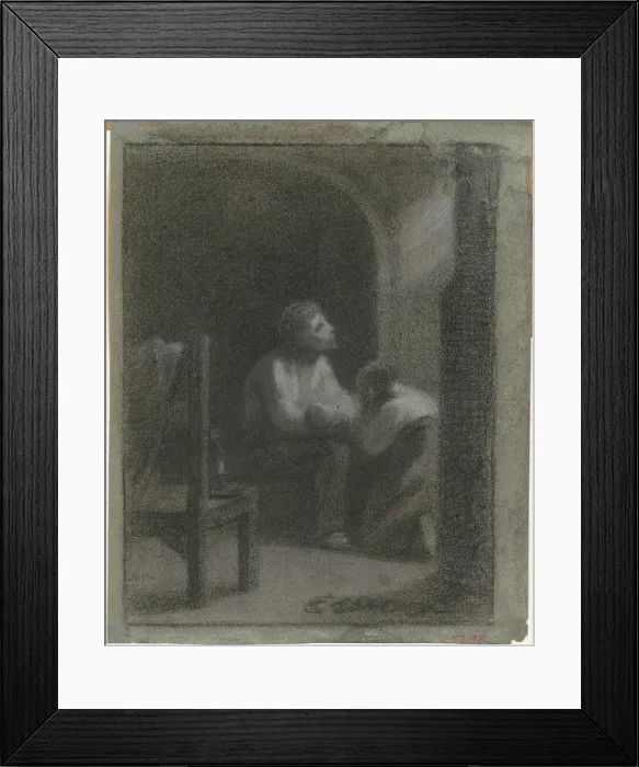Framed Print : The Prayer, c. 1860s. Creator: William Morris Hunt Framed Print : The Prayer, c. 1860s. Creator: William Morris Hunt